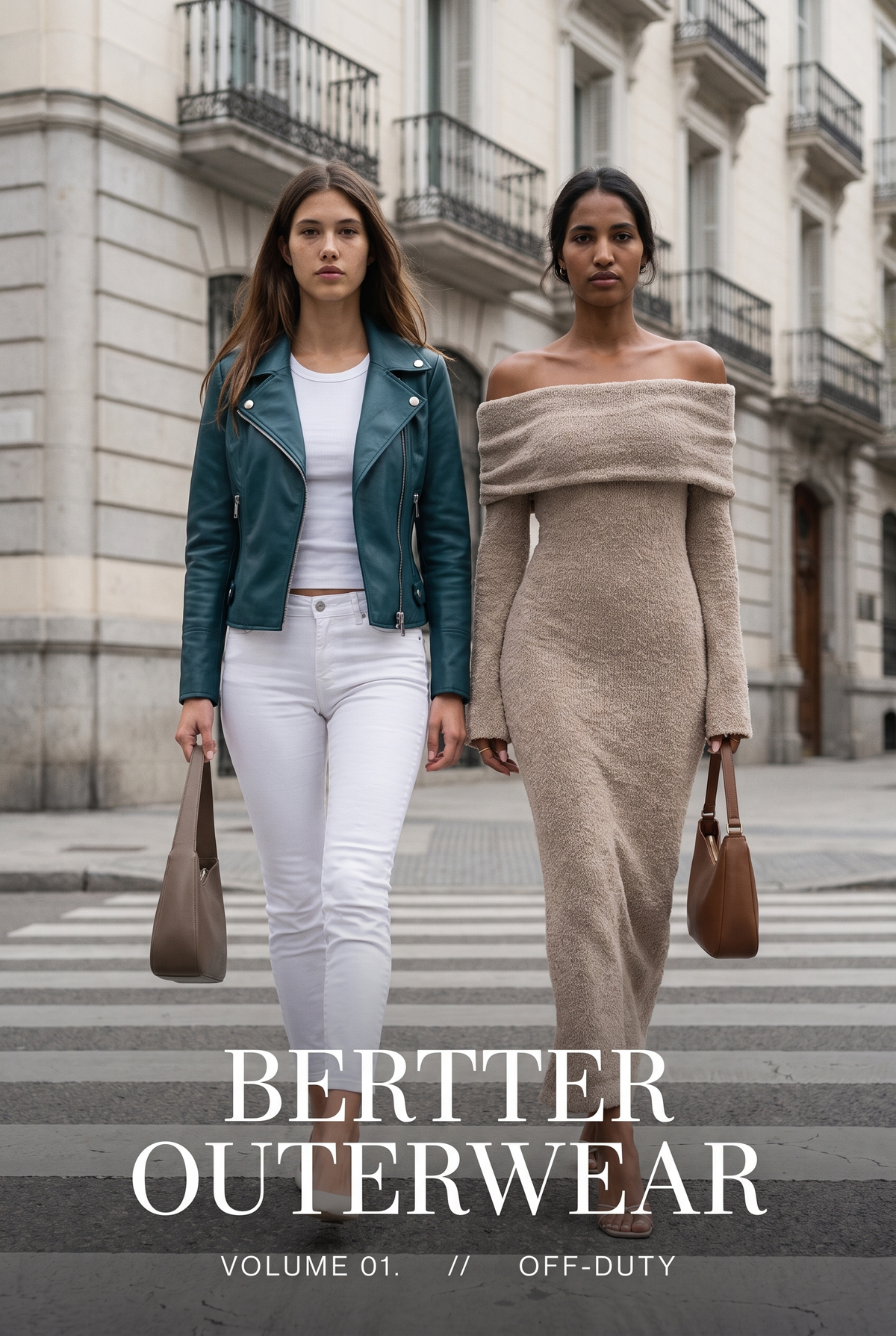 Bertter Outerwear Vol 01 - mobile hero banner, refined Didone typography